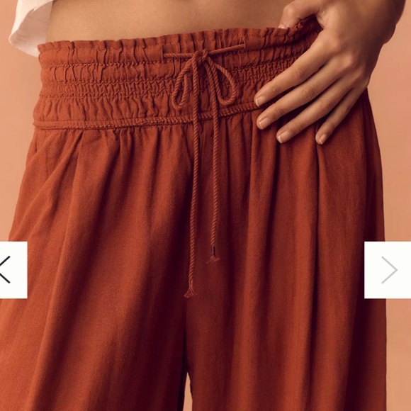 ANTHRO Linen Smocked Balloon Pants - Picture 4 of 7